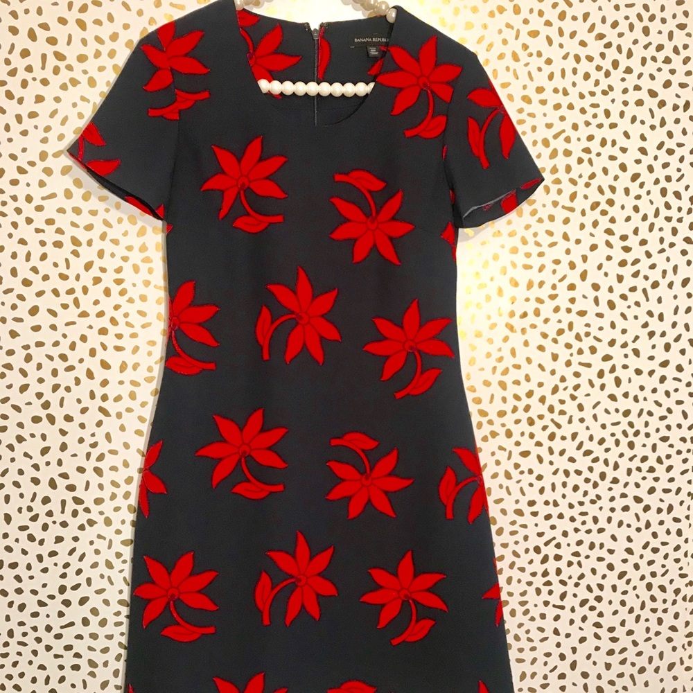 Navy Floral Dress